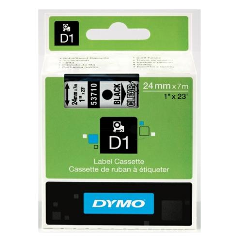 Dymo étiquettes noir sur transparent (53710 / S0720920), 24mm, laminé