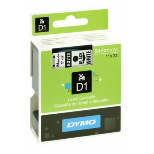 Dymo étiquettes noir sur blanc (53713 / S0720930), 24mm, laminé