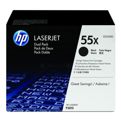 HP toner noir (CE255XD / 55X) (Double Pack, grande capacité)