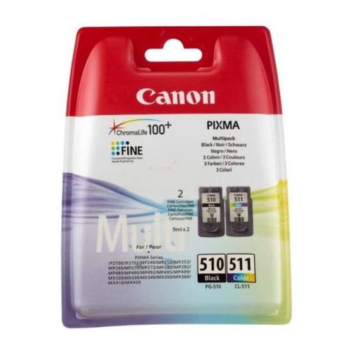 Canon cartouche d'impression noir / couleur (2970B010 / PG510+CL511) (Double Pack, multipack)