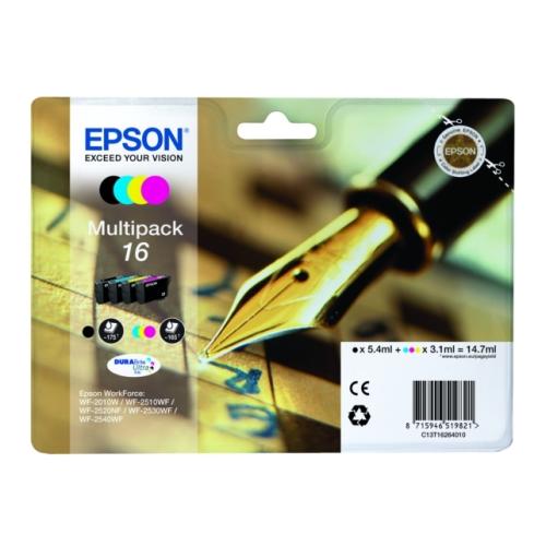 Epson cartouche d'impression noir / cyan / magenta / jaune (C13T16264010 / 16) (multipack)