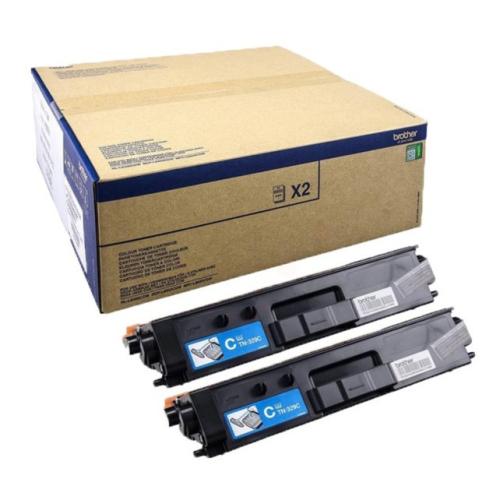 Brother toner cyan (TN329CTWIN) (Double Pack, grande capacité)