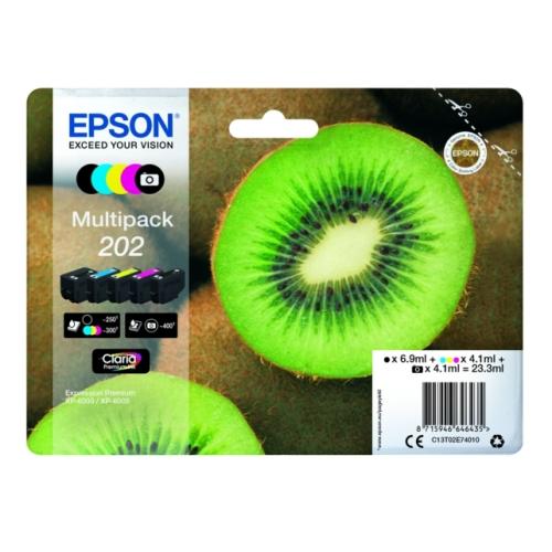 Epson cartouche d'impression noir / photo noire / cyan / magenta / jaune (C13T02E74010 / 202) (multipack)