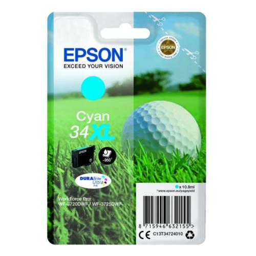 Epson cartouche d'impression cyan (C13T34724010 / 34XL) (grande capacité)