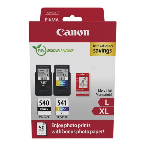 Canon Cartouche d'encre / Papier photo noir / couleur (5222B013 / PG540XL+CL541XL) (Double Pack, multipack, grande capacité)