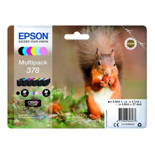 Epson cartouche d'impression noir / cyan / magenta / jaune / photo cyan / photo magenta (C13T37884010 / 378) (multipack)