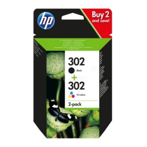 HP cartouche d'impression noir / couleur (X4D37AE / 302) (Double Pack, multipack)