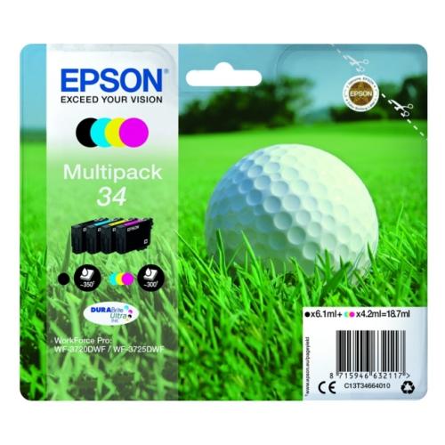 Epson cartouche d'impression noir / cyan / magenta / jaune (C13T34664010 / 34) (multipack)