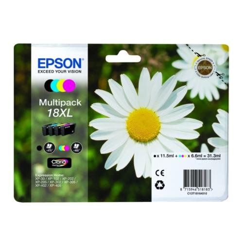 Epson cartouche d'impression noir / cyan / magenta / jaune (C13T18164012 / 18XL) (multipack, grande capacité)