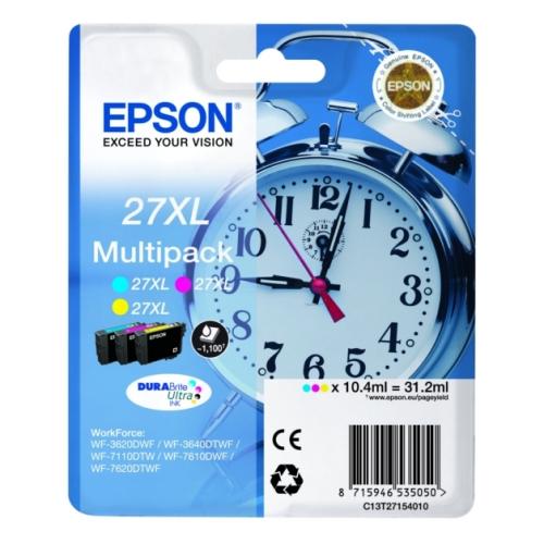 Epson cartouche d'impression cyan / magenta / jaune (C13T27154012 / 27XL) (multipack, grande capacité)