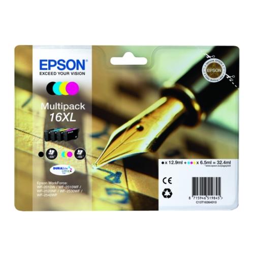 Epson cartouche d'impression noir / cyan / magenta / jaune (C13T16364012 / 16XL) (multipack, grande capacité)