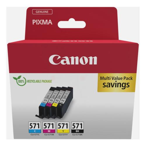 Canon cartouche d'impression noir / cyan / magenta / jaune (0386C005 / CLI571) (multipack)