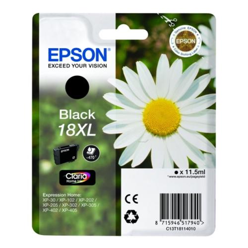 Epson cartouche d'impression noir (C13T18114012 / 18XL) (grande capacité)