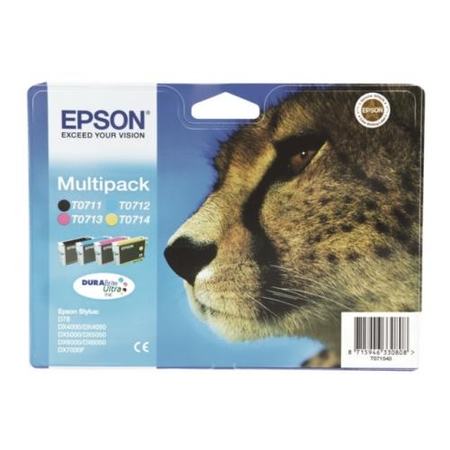 Epson cartouche d'impression noir / cyan / magenta / jaune (C13T07154012 / T0715) (multipack)