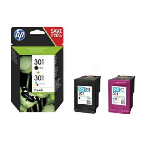 HP cartouche d'impression noir / couleur (N9J72AE / 301) (Double Pack, multipack)