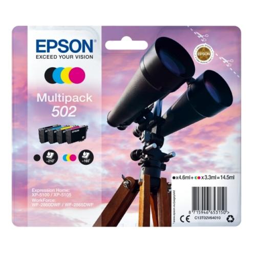 Epson cartouche d'impression noir / cyan / magenta / jaune (C13T02V64010 / 502) (multipack)