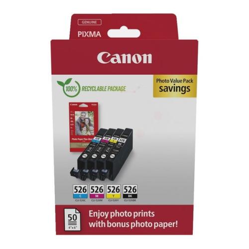 Canon Cartouche d'encre / Papier photo noir / cyan / magenta / jaune (4540B017 / CLI526) (multipack)