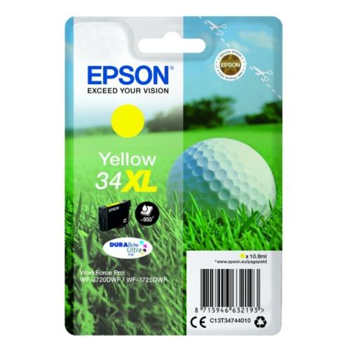 Epson cartouche d'impression jaune (C13T34744010 / 34XL) (grande capacité)