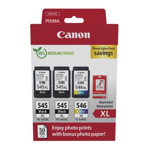 Canon cartouche d'impression noir / couleur (8286B015 / PG545XL+CL546XL) (Double Pack, multipack, grande capacité)