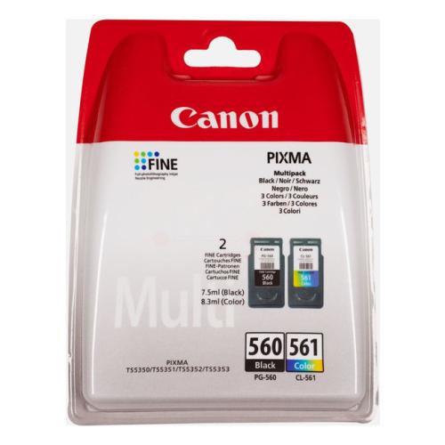 Canon cartouche d'impression noir / couleur (3713C006 / PG560+CL561) (Double Pack, multipack)