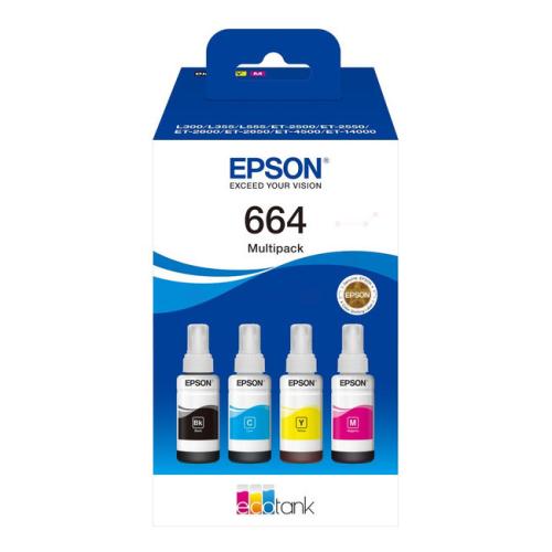 Epson cartouche d'impression noir / cyan / magenta / jaune (C13T664640 / 664) (multipack)