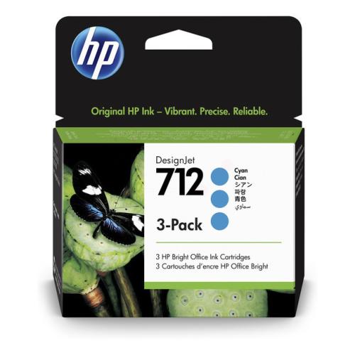 HP cartouche d'impression cyan (3ED77A / 712) (multipack)