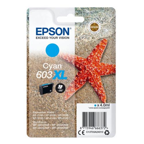 Epson cartouche d'impression cyan (C13T03A24010 / 603XL) (grande capacité)