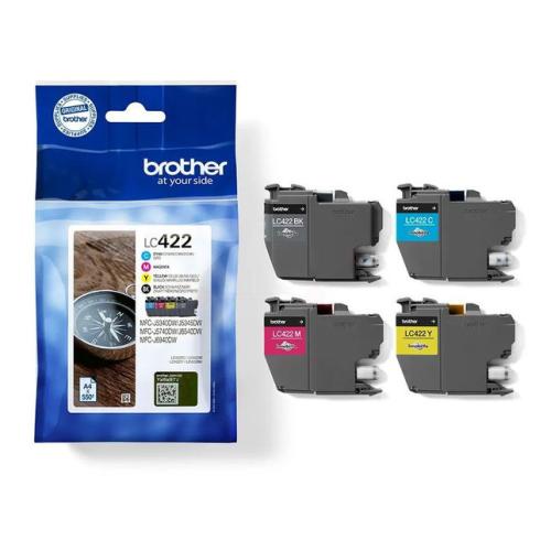 Brother cartouche d'impression noir / cyan / magenta / jaune (LC422VAL) (multipack)