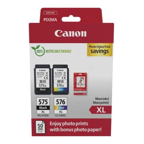 Canon cartouche d'impression noir / couleur (5437C006 / PG575XL+CL576XL) (Double Pack, multipack, grande capacité)