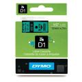 Dymo étiquettes noir sur vert (45019 / S0720590), 12mm, laminé