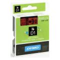 Dymo étiquettes noir sur rouge (40917 / S0720720), 9mm, laminé