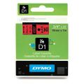 Dymo étiquettes noir sur rouge (45807 / S0720870), 19mm, laminé