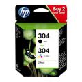 HP cartouche d'impression noir / couleur (3JB05AE / 304) (Double Pack, multipack)